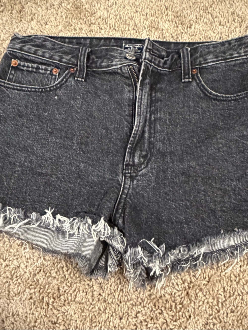 Abercrombie & Fitch black Denim Annie High Rise Short